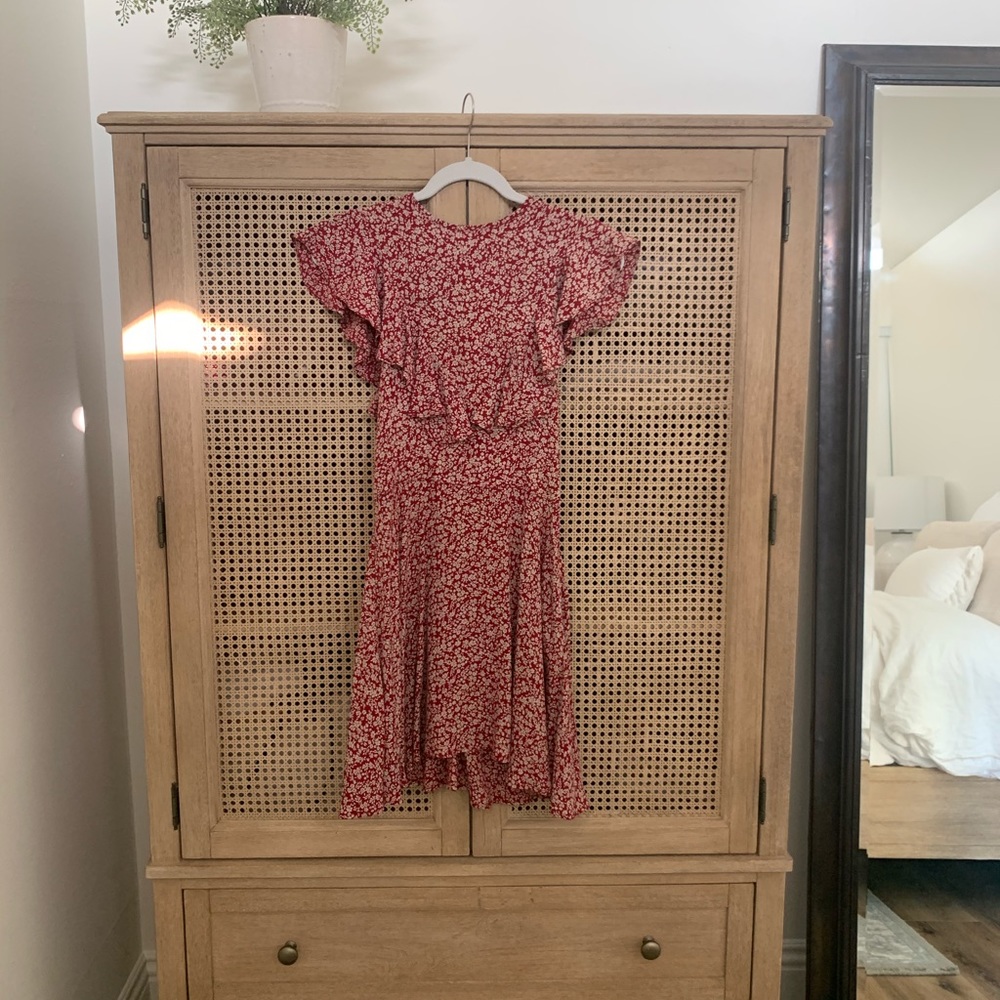 FLYNN SKYE RED FLORAL MINI DRESS